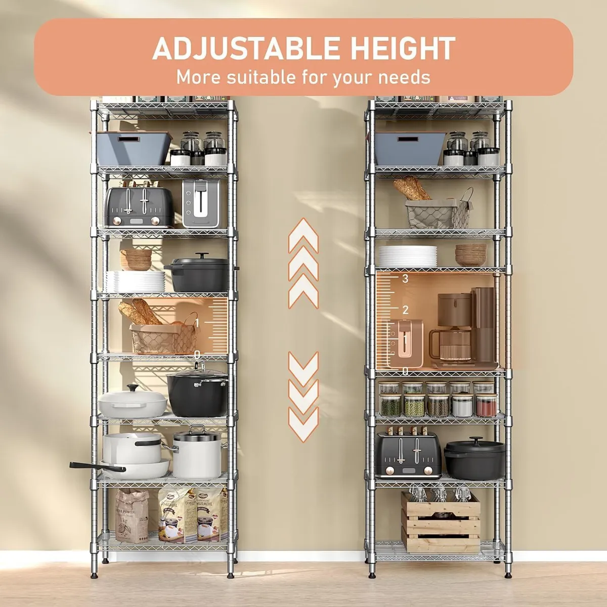 8 Tier lbs Storage Rack Metal Wire Shelving Unit - Image 4