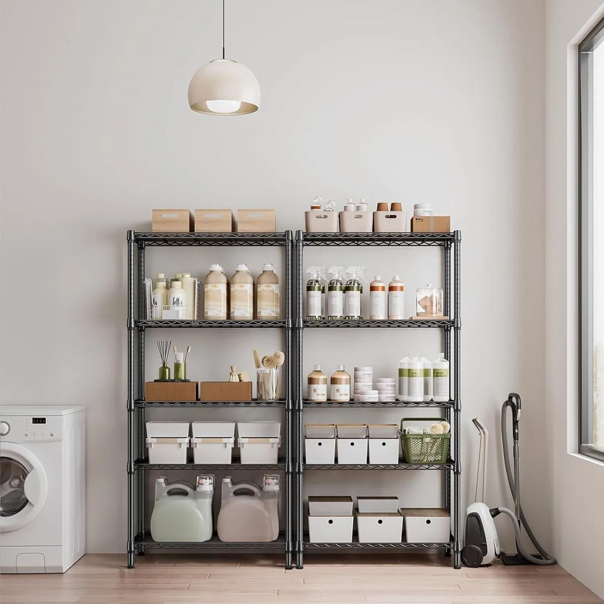 lbs 5 Tier Shelf Metal Storage Shelves Shelving - Image 4