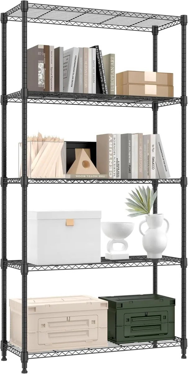 lbs 5 Tier Shelf Metal Storage Shelves Shelving - Image 1