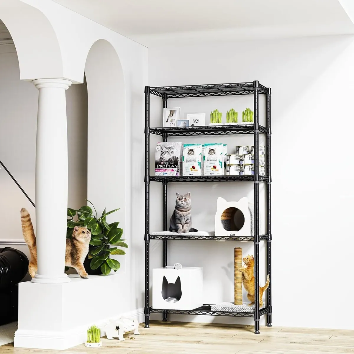 lbs 5 Tier Shelf Metal Storage Shelves Shelving - Image 2