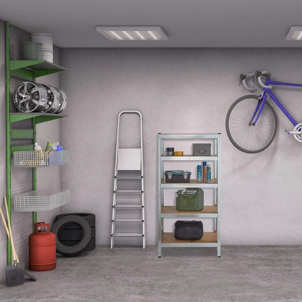 Heavy Duty Shelving Unit x 2 Galvanised Steel - Image 2