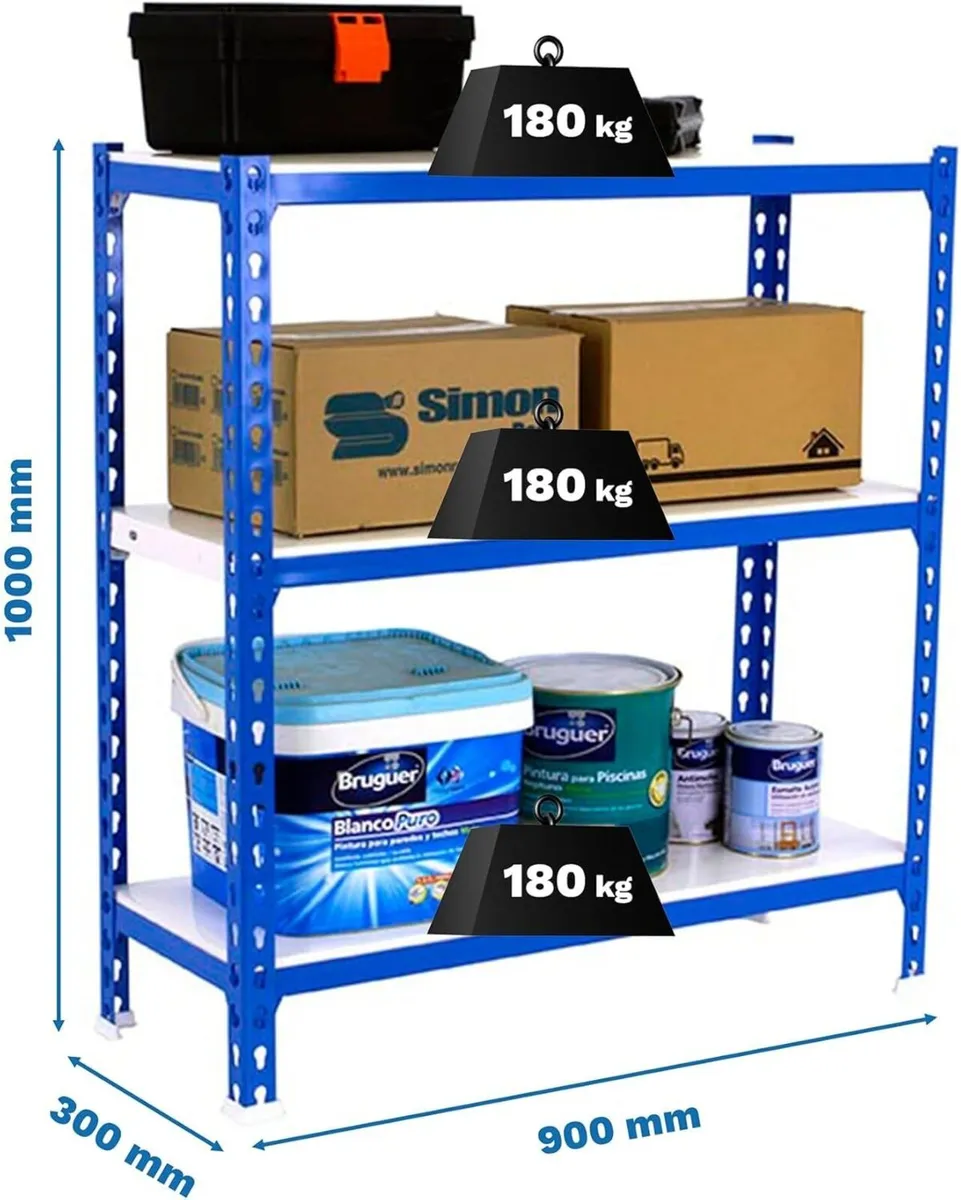 Garage Shelving Units 1000x900x300 mm 3 Tier - Image 2