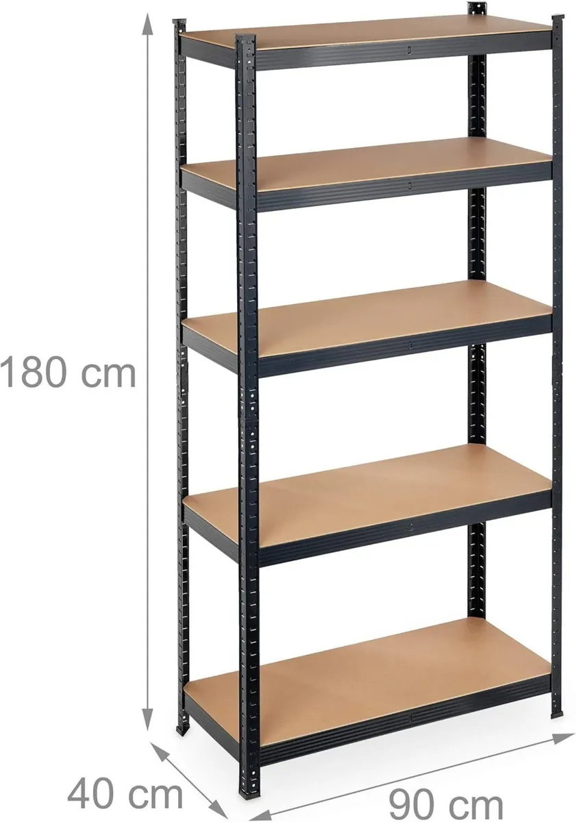2 x Heavy Duty Shelving Unit 180x90x40 cm Max. - Image 3