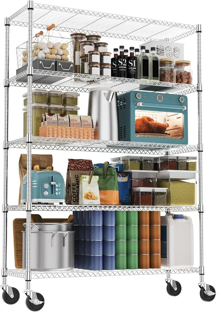 Storage Shelves 5 Tier Heavy Duty Metal Unit With - Image 1