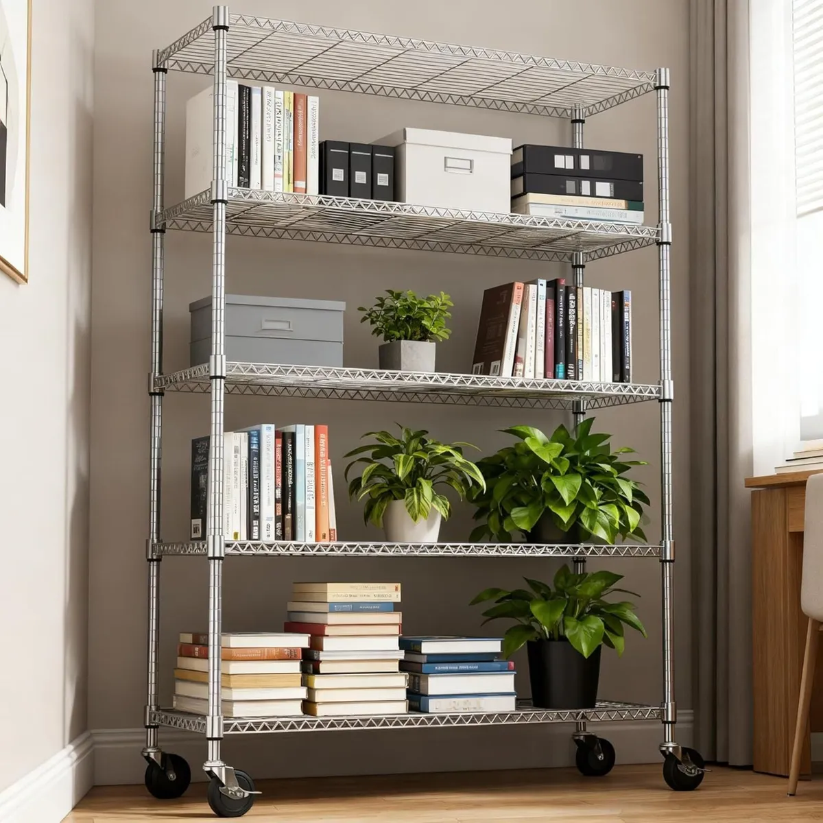 Storage Shelves 5 Tier Heavy Duty Metal Unit With - Image 2