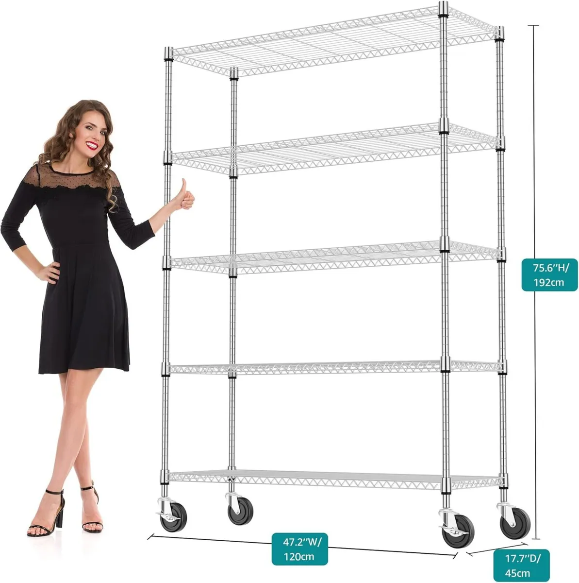 Storage Shelves 5 Tier Heavy Duty Metal Unit With - Image 3