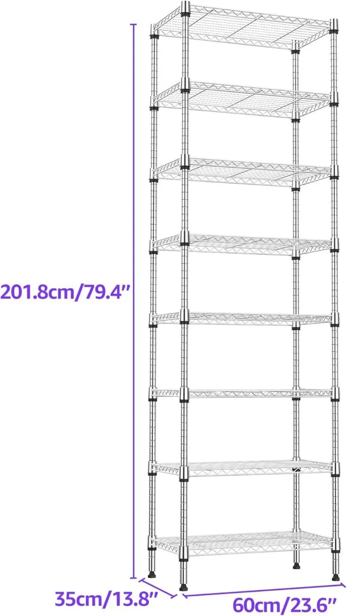 Storage Shelves 8 Tier Heavy Duty Metal Unit With - Image 3