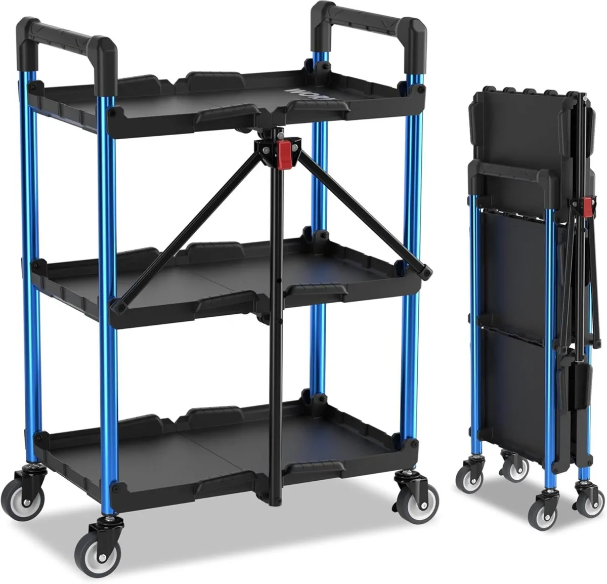 3-Tier Collapsible Service Cart 96 kg Folding - Image 1