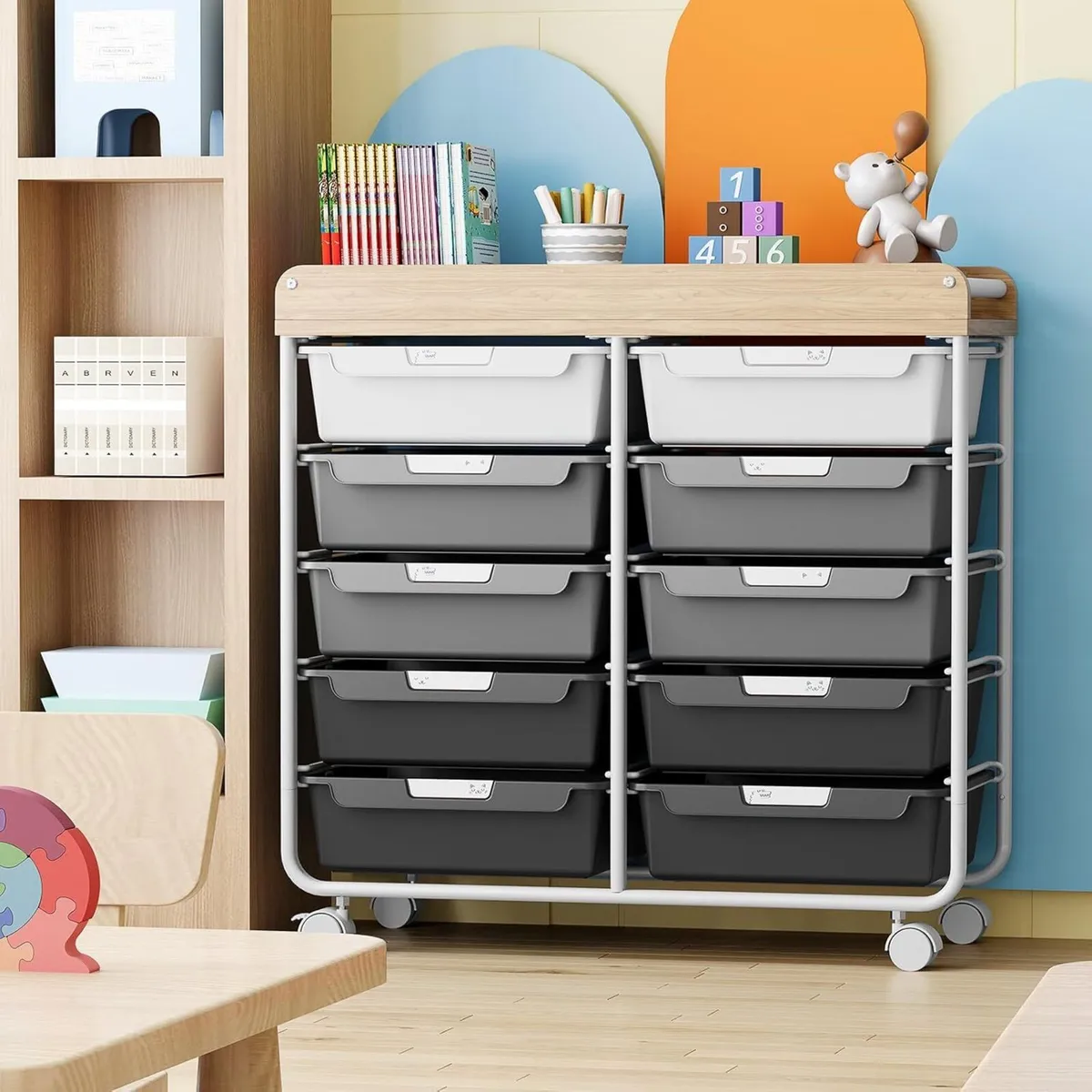 Rolling-Utility-Storage-Trolley-Cart-Craft-Organiz - Image 2