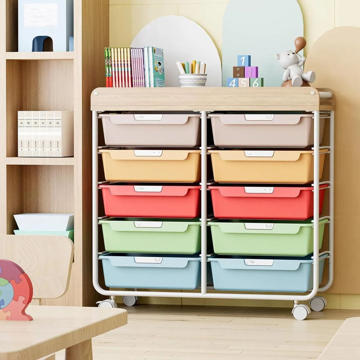 Rolling-Utility-Storage-Trolley-Cart-Craft-Organiz - Image 2