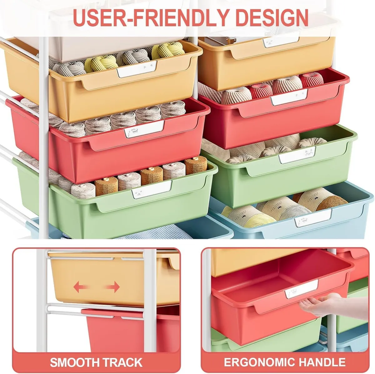 Rolling-Utility-Storage-Trolley-Cart-Craft-Organiz - Image 4