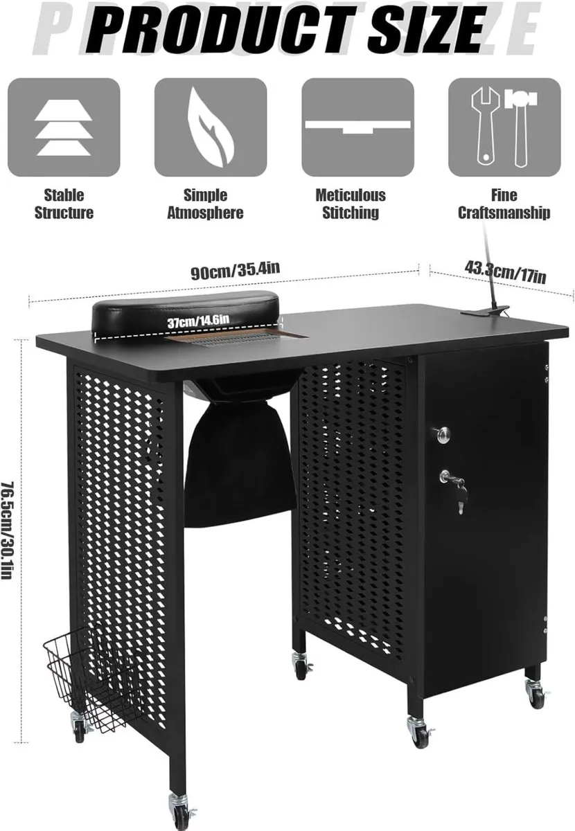 Professional Manicure Table Salon Station Mobile - Image 3
