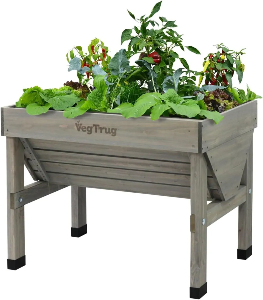 Wash Raised Bed Planter Grey Small - Image 1