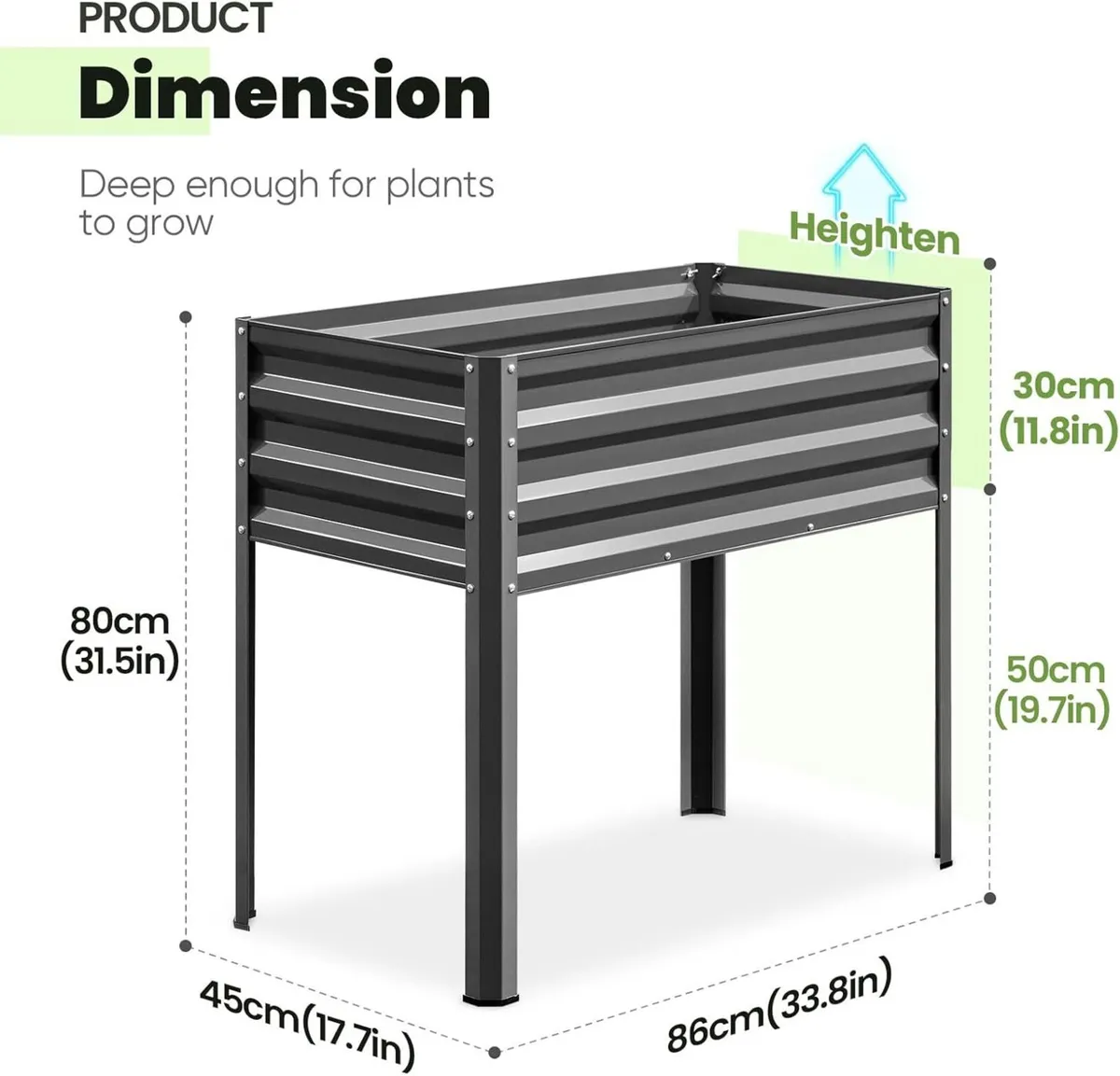 Raised Garden Bed with Legs Galvanized Large - Image 3
