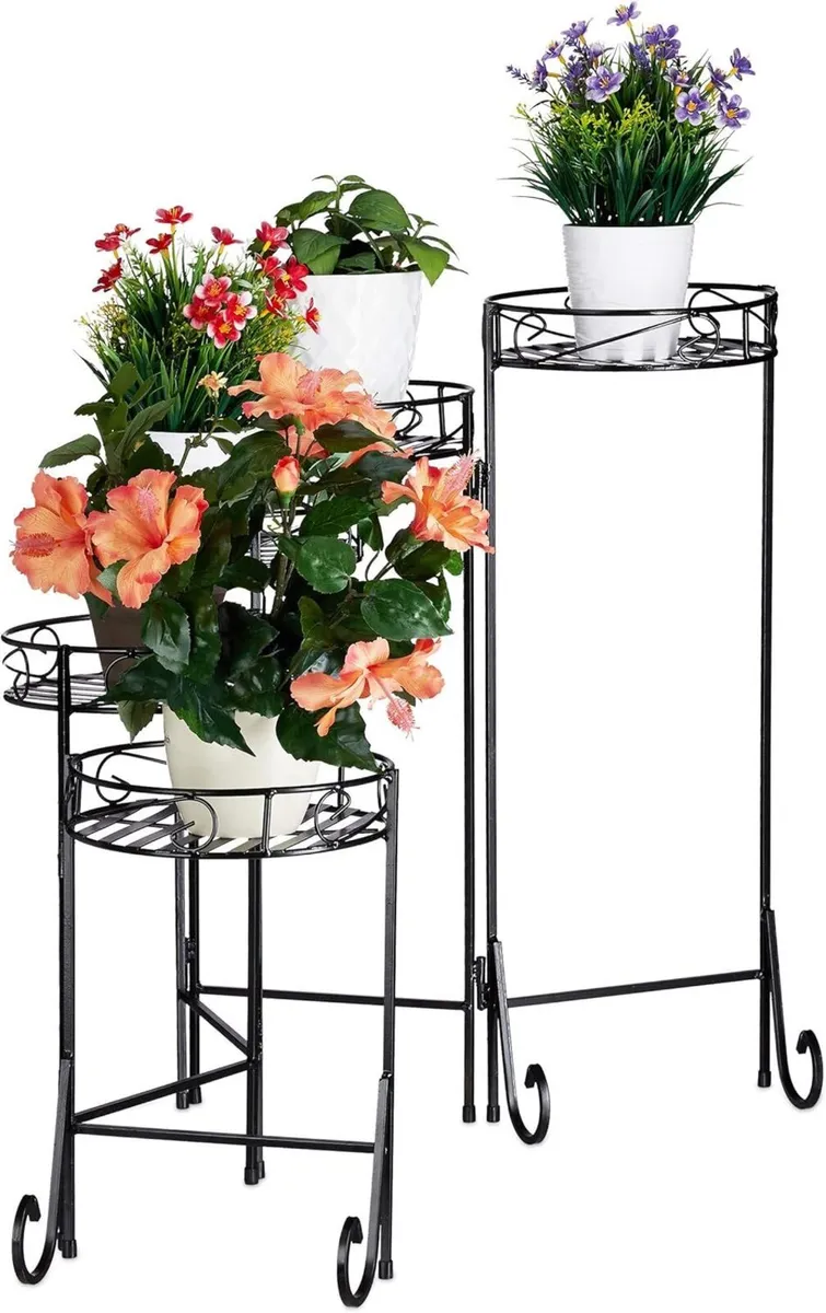 Metal Flower Rack 5-Tier Round In- and Outdoor - Image 1