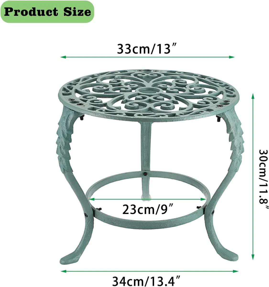 Heavy Duty Cast Iron Plant Stand Vintage Wrought - Image 3
