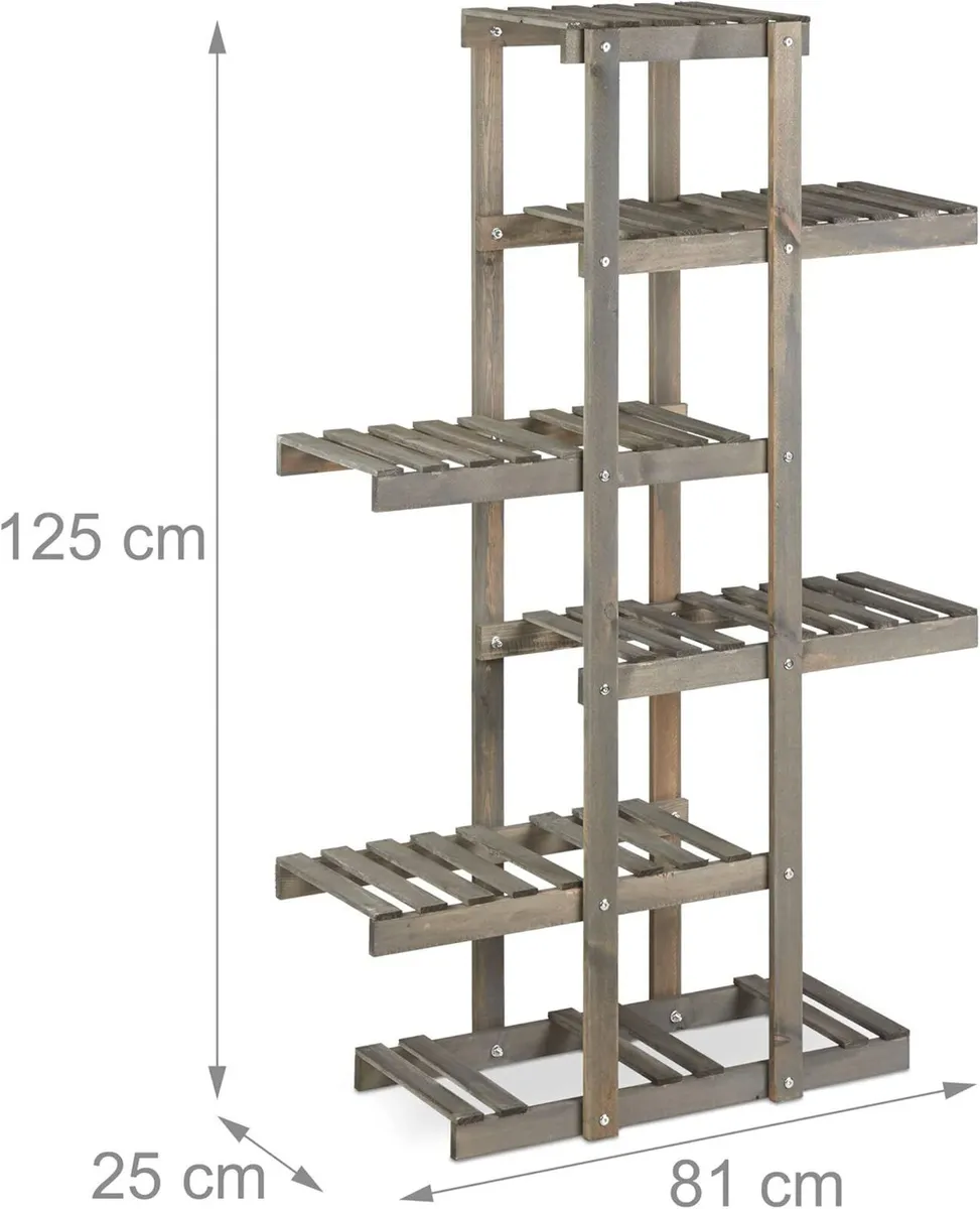 Wooden Flower Rack 5-Tier Plant Stand Indoor - Image 3
