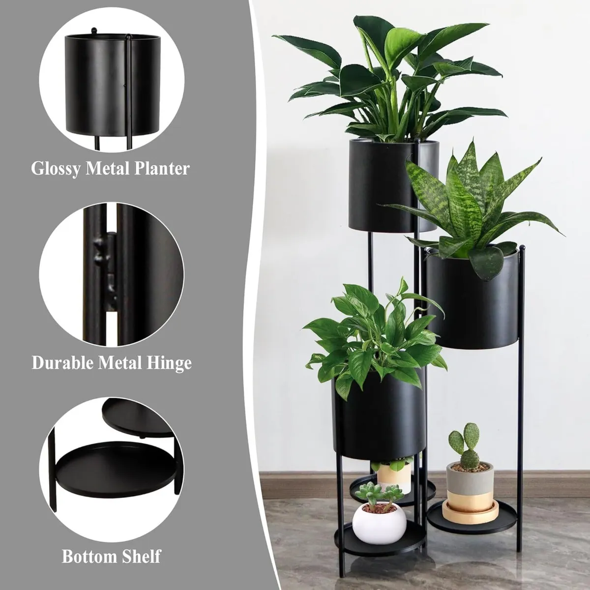 90cm Metal Plant Stand 6 Tier Potted Indoor - Image 4