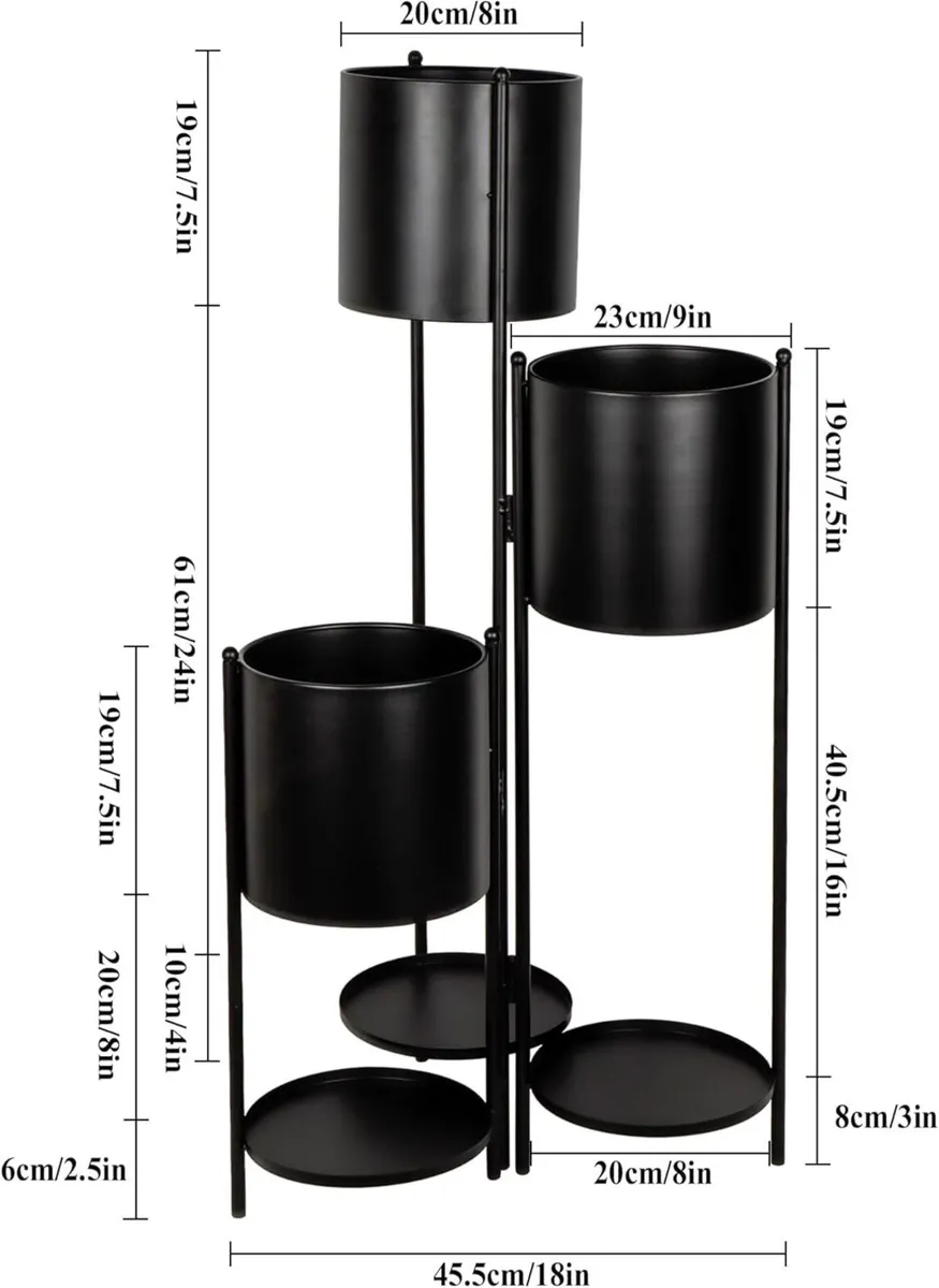 90cm Metal Plant Stand 6 Tier Potted Indoor - Image 2