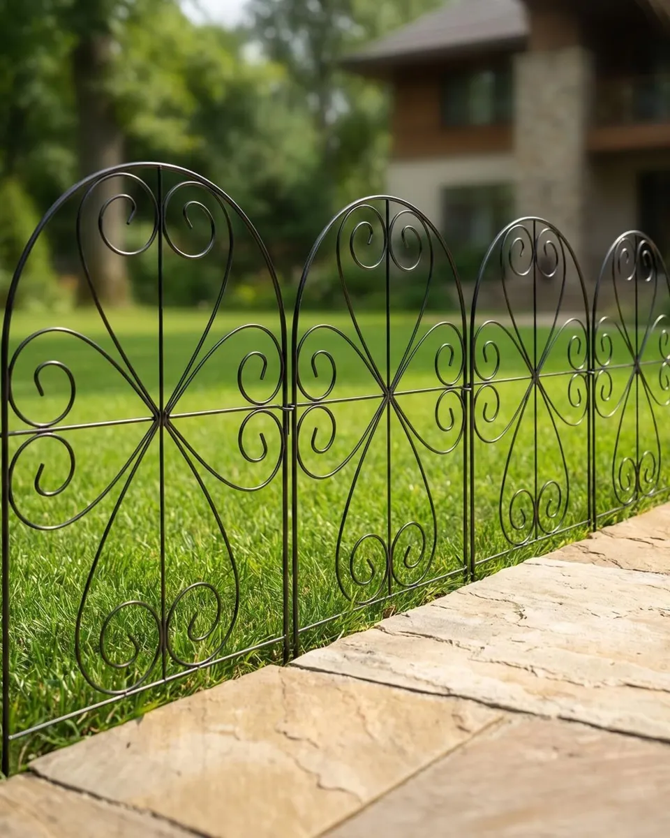 Metal Garden Fence Panels 59cm H x 32cm W Total - Image 1