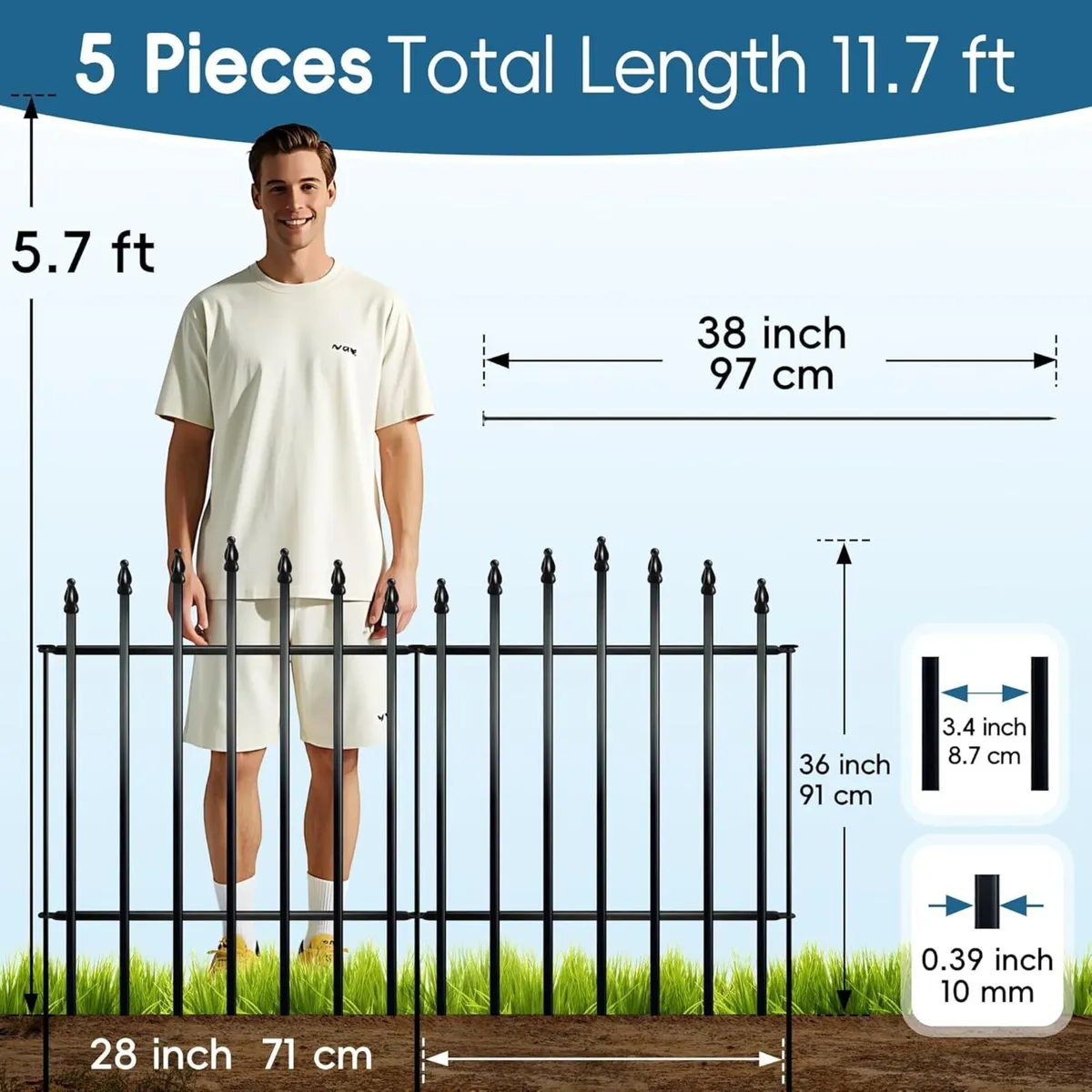 No Dig Garden Fence Panels 90cm H x 70cm W 5 - Image 2