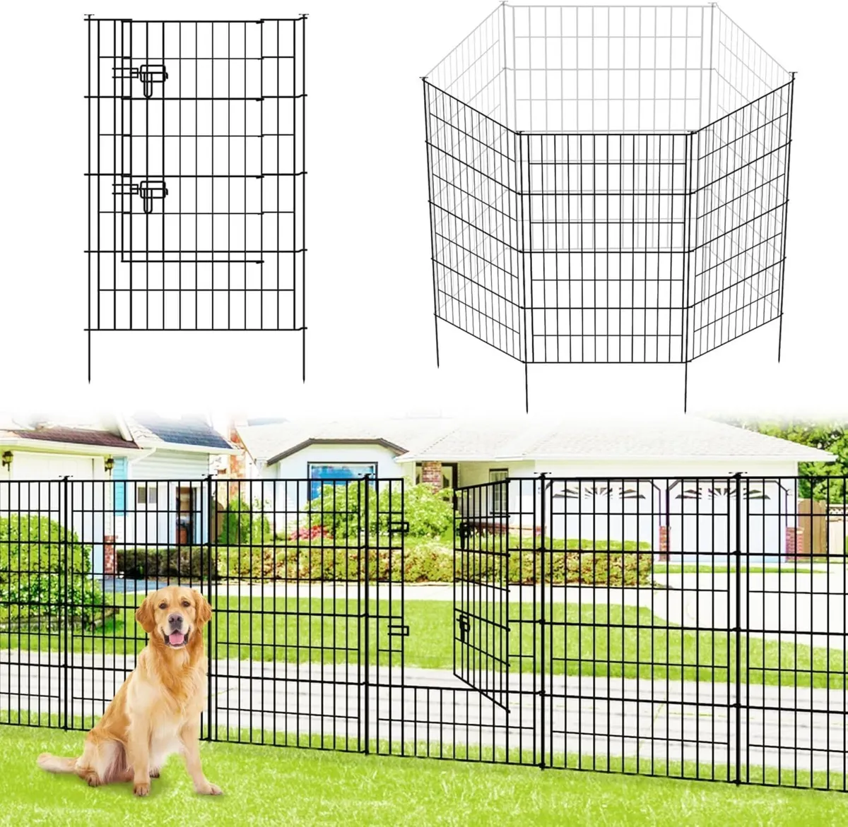 Garden Fence 101cm High x 71cm Wide (4 Panels + 1 - Image 1