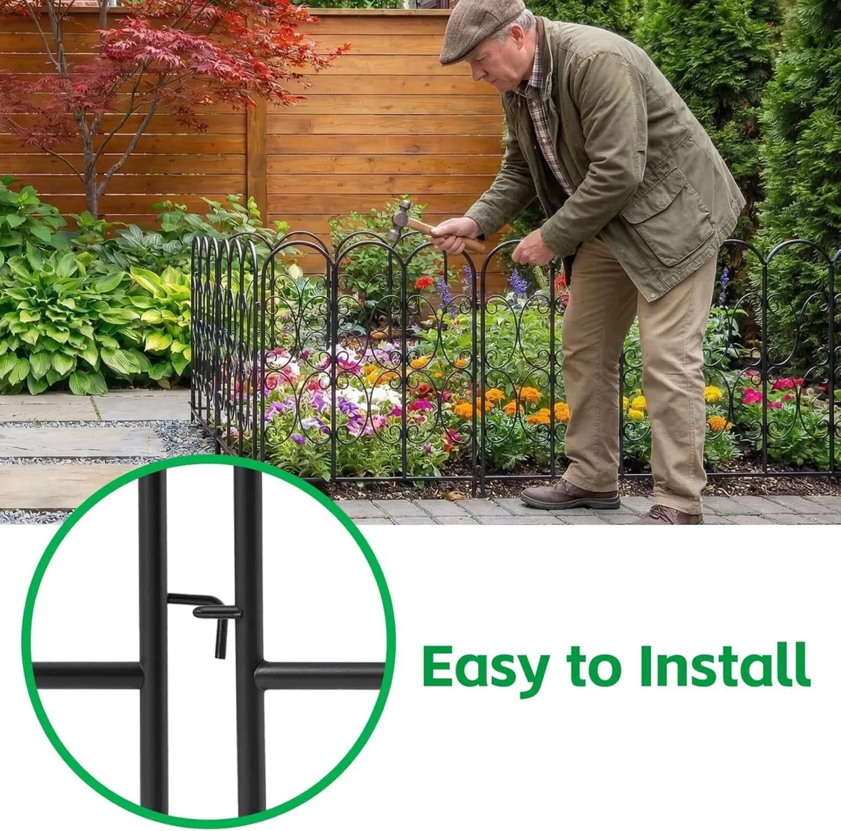 Garden Fence 5 Panels (2.8m Total Length) 81cm H - Image 3