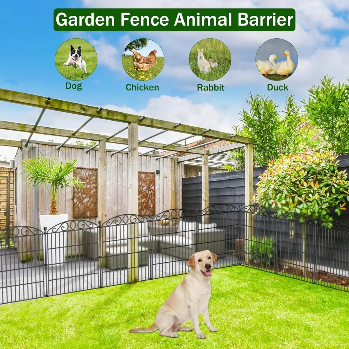 Garden Fence 12 Panel - 76.2cm H x 7 m L No Dig - Image 4