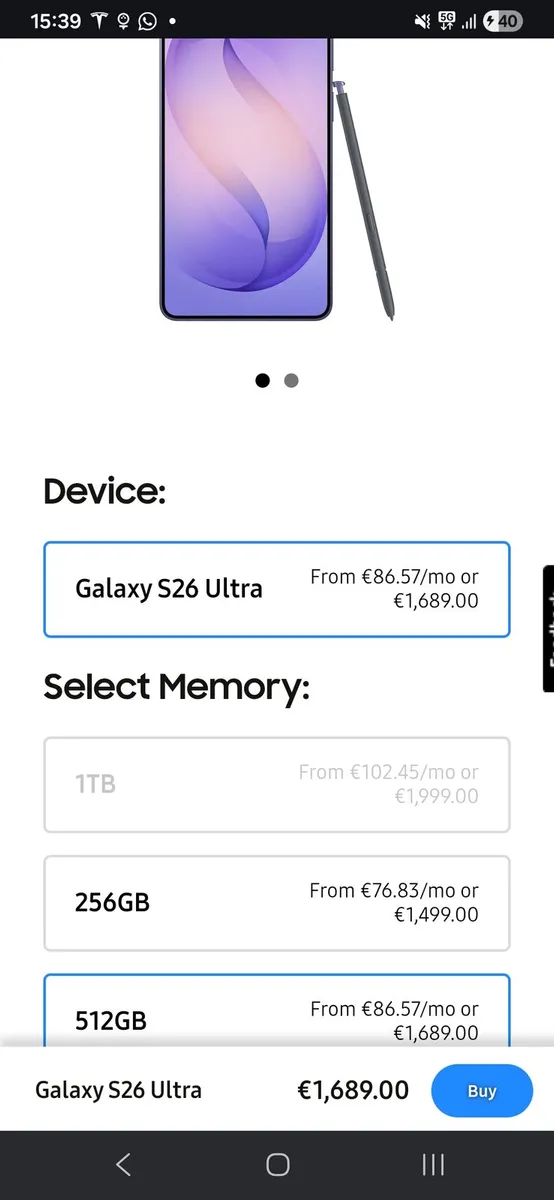 Samsung S26 Ultra, 512Gb