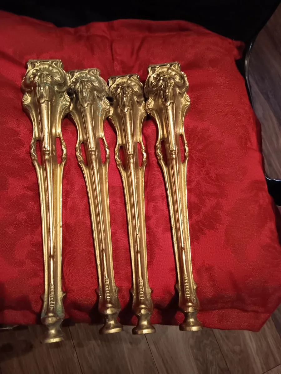 Vintage cast metal table legs - Image 1