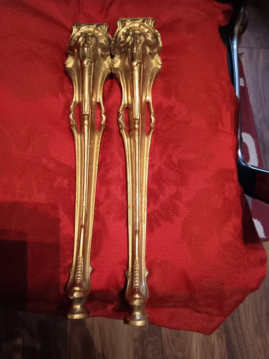 Vintage cast metal table legs - Image 2
