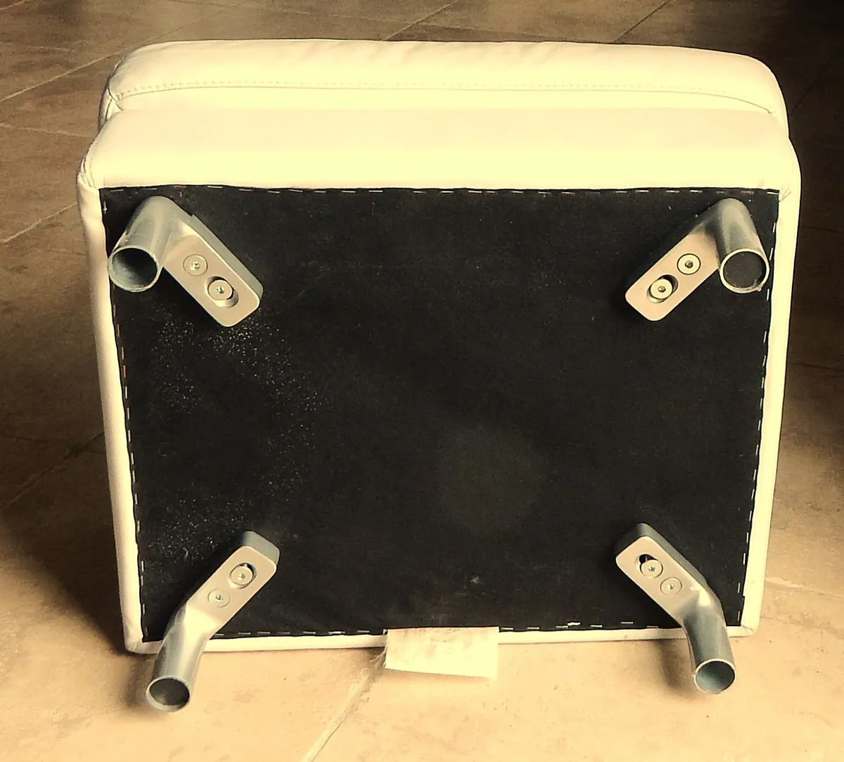 Large Leather Pouffe Stool - Image 3