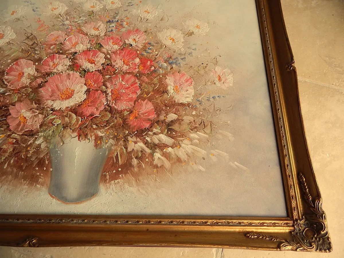 Large Signed Oil on Board in Ornate Wood Frame - Image 4