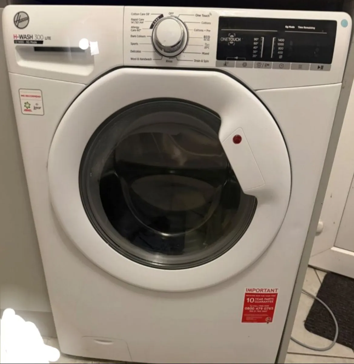 Hover washing machine 10 kg