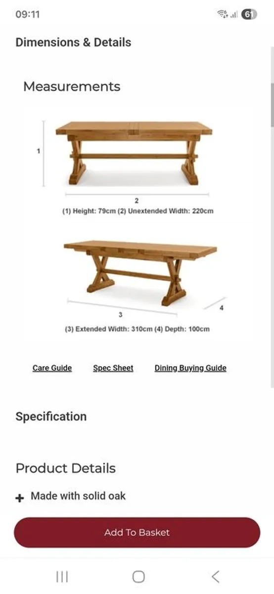 Extendable dining room table - Image 3