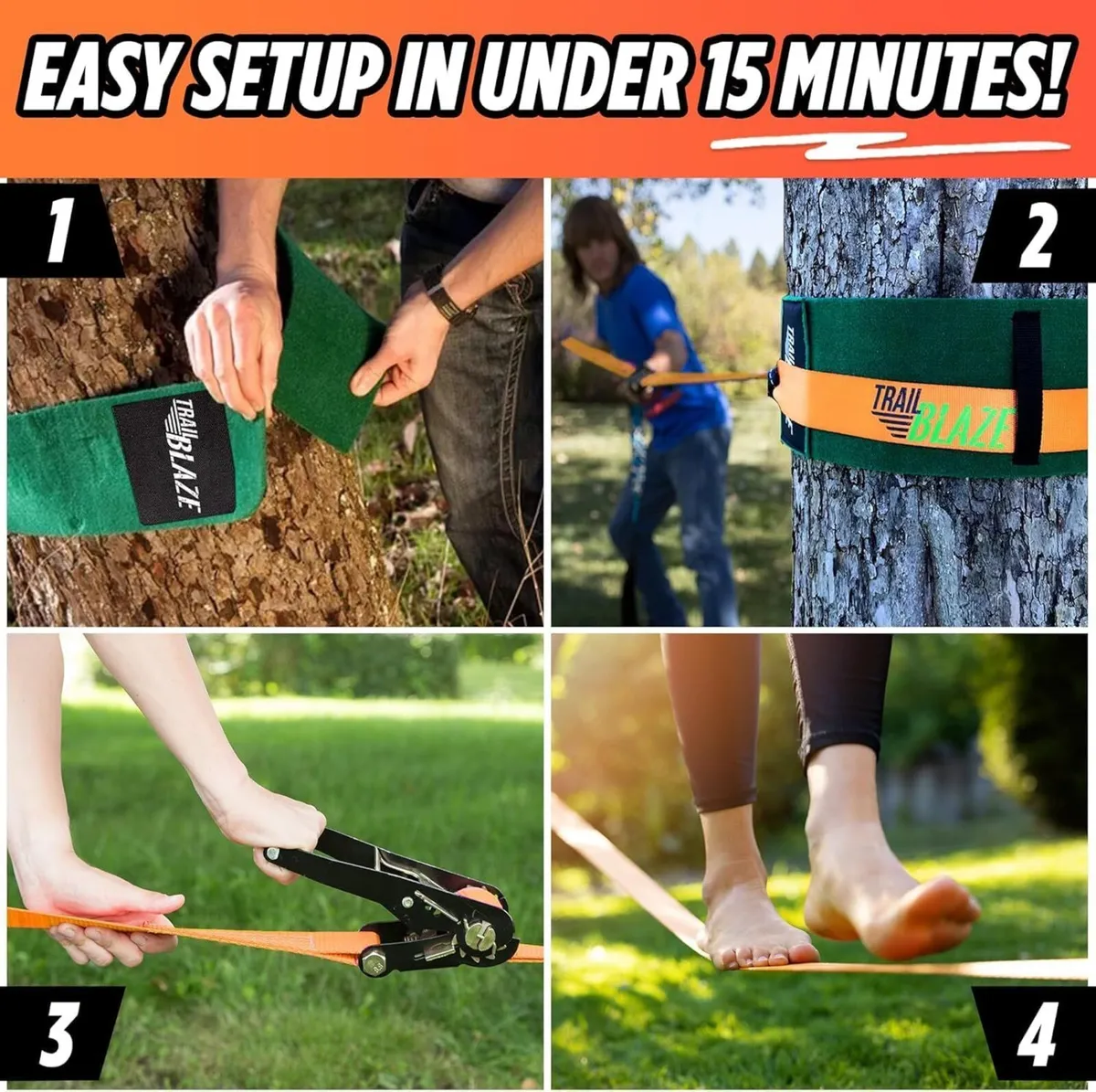 Complete Slackline Kit with Training Line - 18 - Image 3