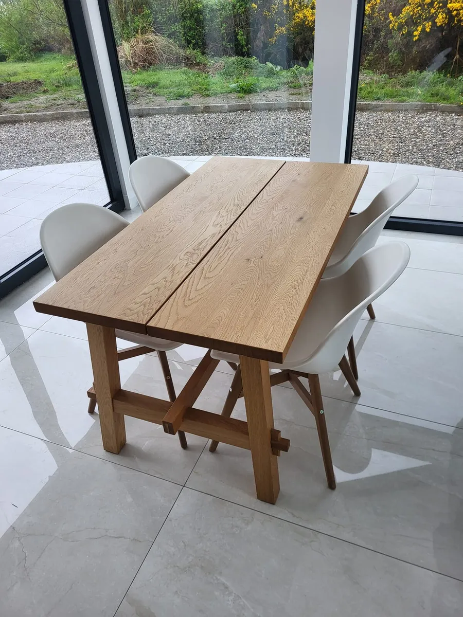 Oak Table & 4 chairs - Image 2