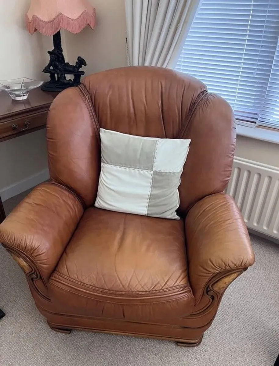 Vintage Tan Leather Suite - 20% off - Image 2