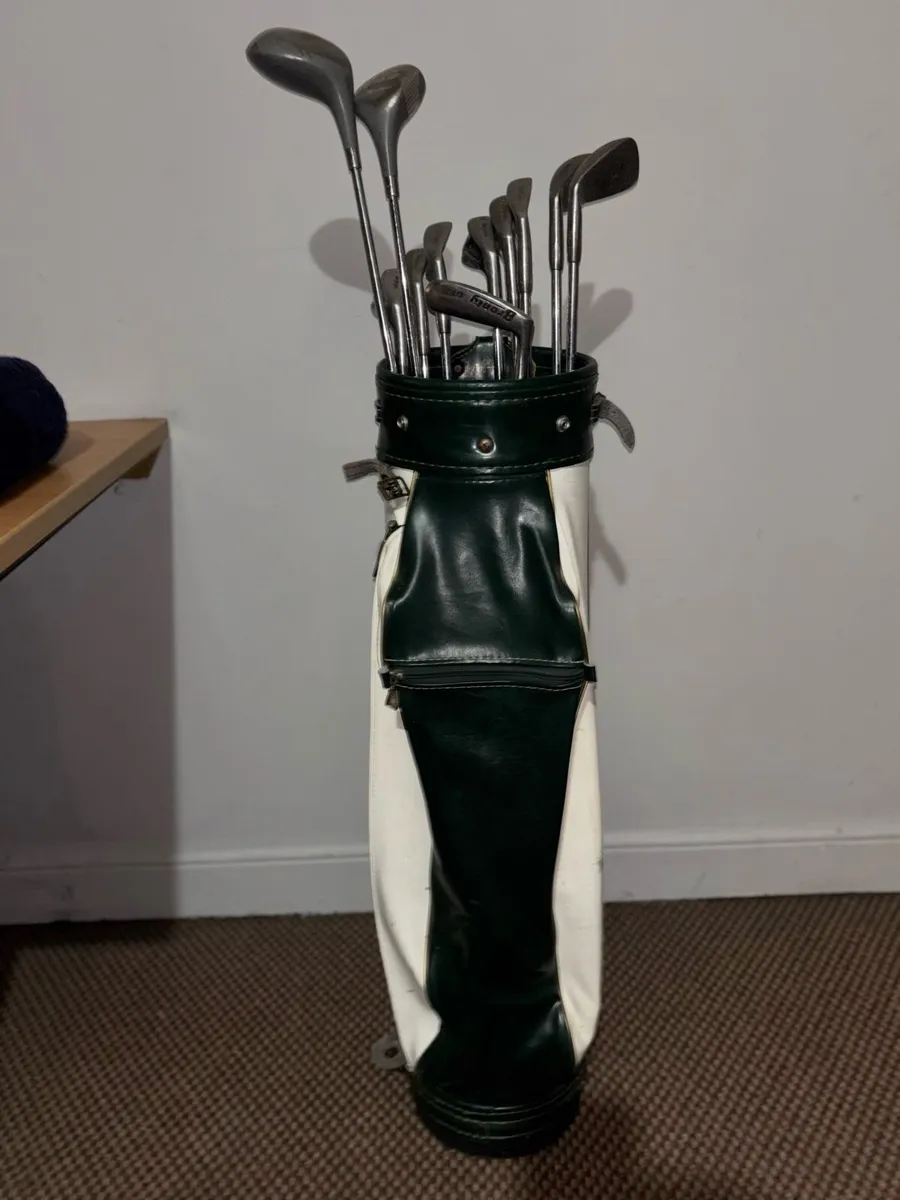 Vintage Golf Set Classic Bag, Irons & Woods - Image 2