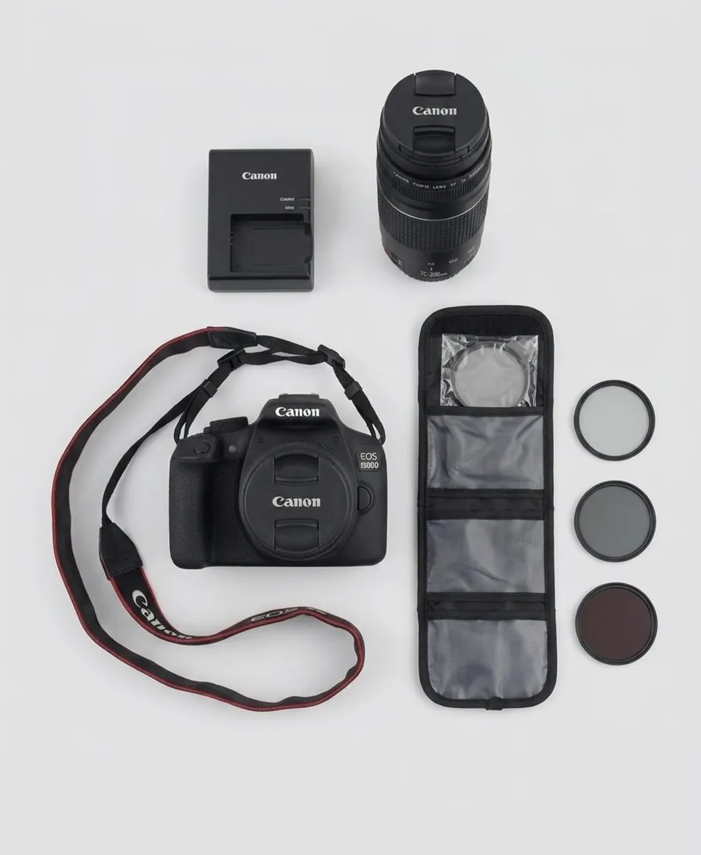 Canon 1300D DSLR Kit - 2 Lenses, Filters & Bag - Image 1