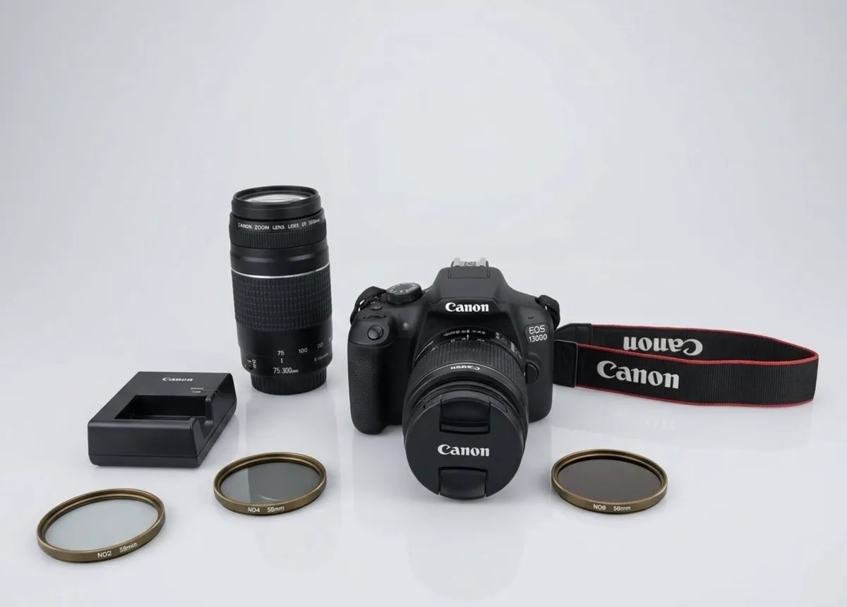 Canon 1300D DSLR Kit - 2 Lenses, Filters & Bag - Image 2