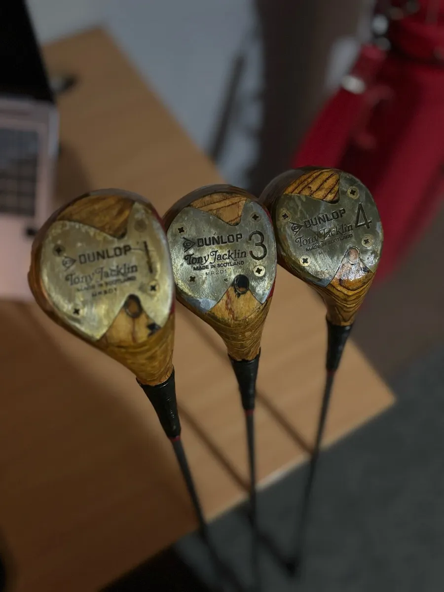 Vintage Dunlop Tony Jacklin Persimmon Woods 1,3,4 - Image 1