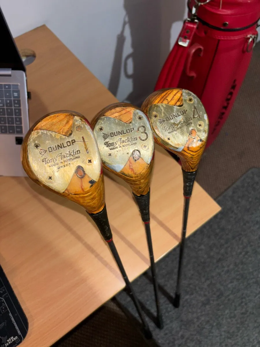 Vintage Dunlop Tony Jacklin Persimmon Woods 1,3,4 - Image 2