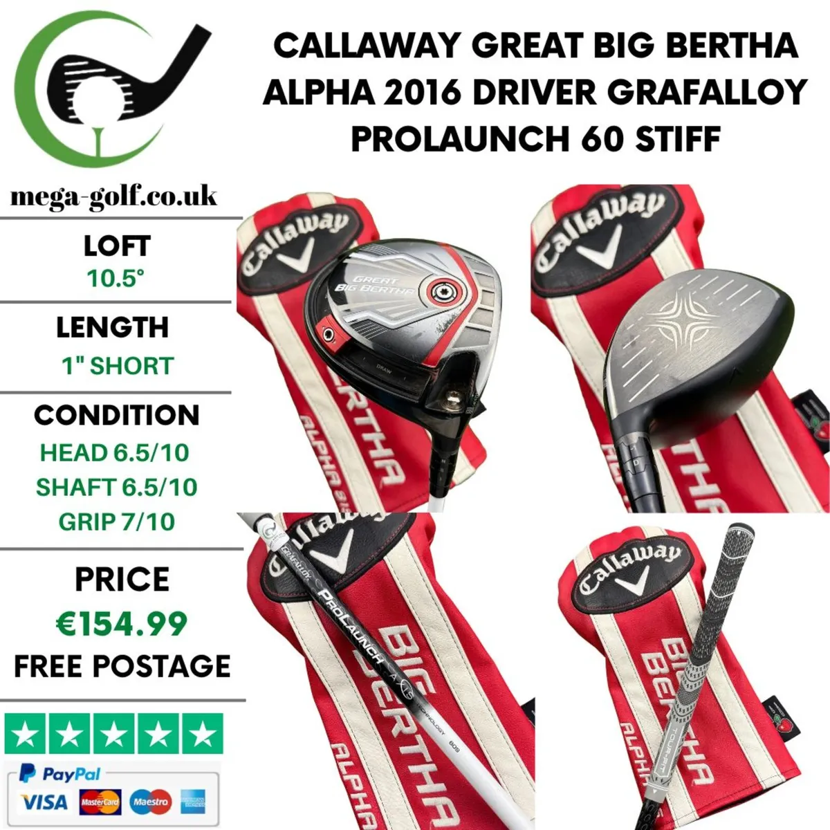 Callaway Great Big Bertha Alpha 2016 Driver /Stiff - Image 1