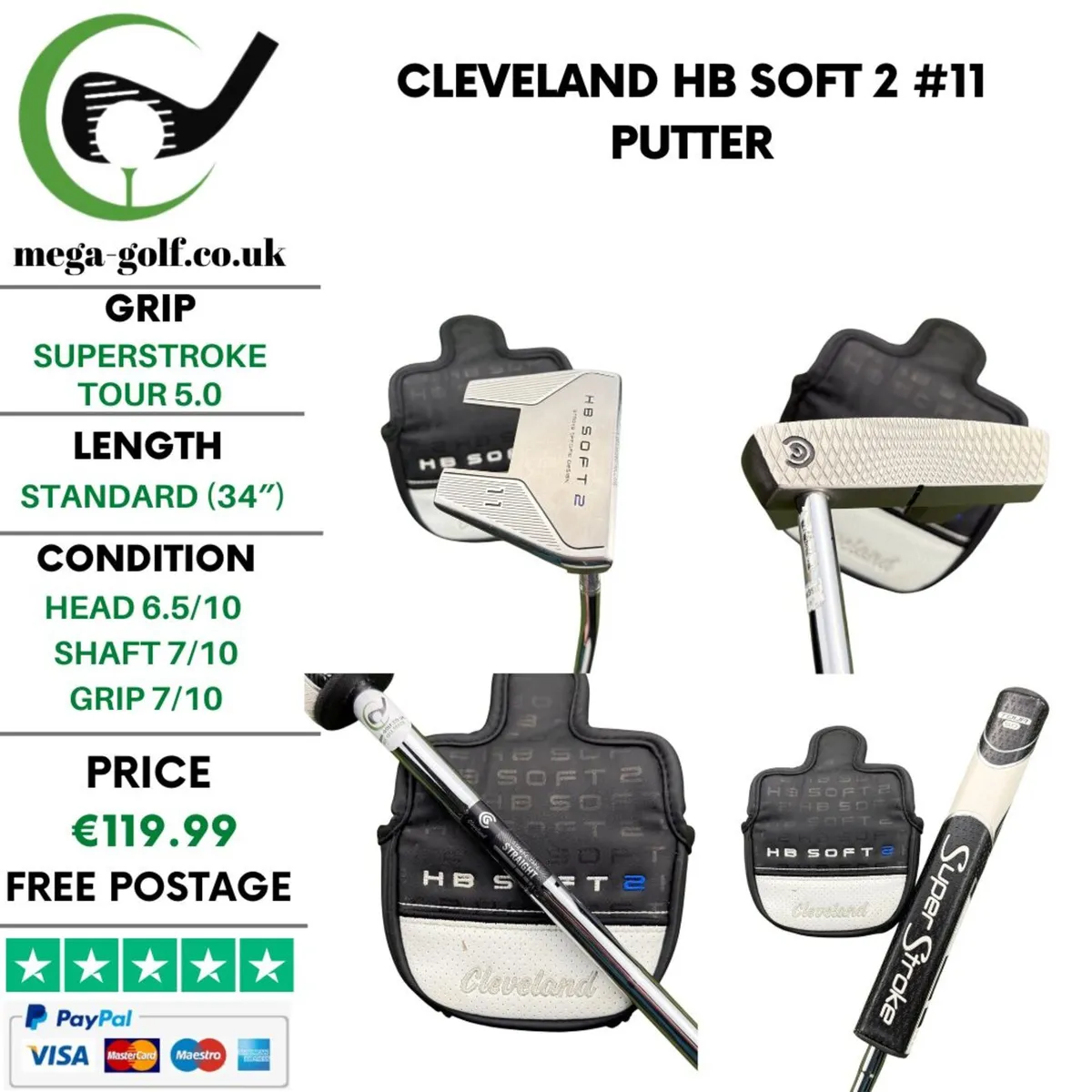 Cleveland HB Soft 2 #11 Putter / 34" - Image 1