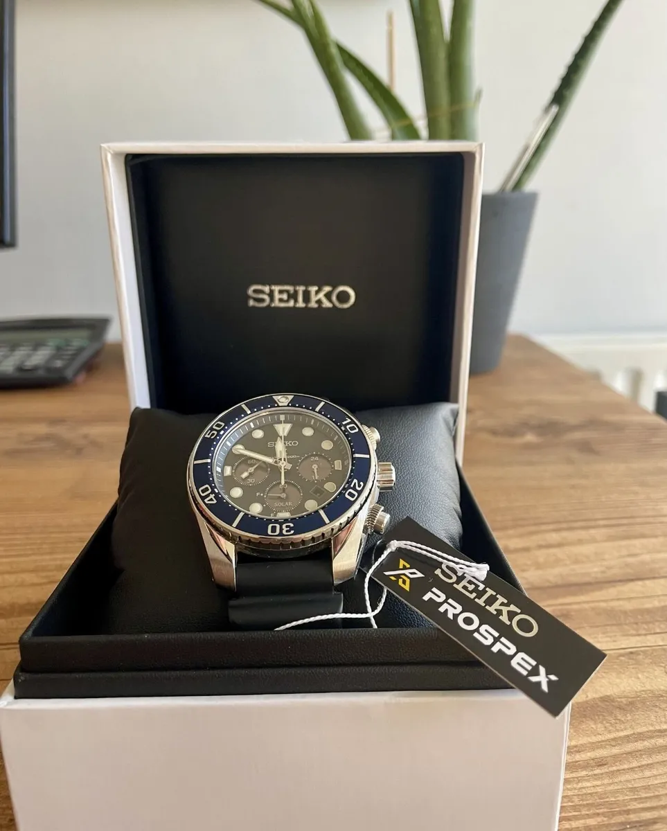 Seiko Prospex Chronograph Solar Quartz Diver Watch - Image 1