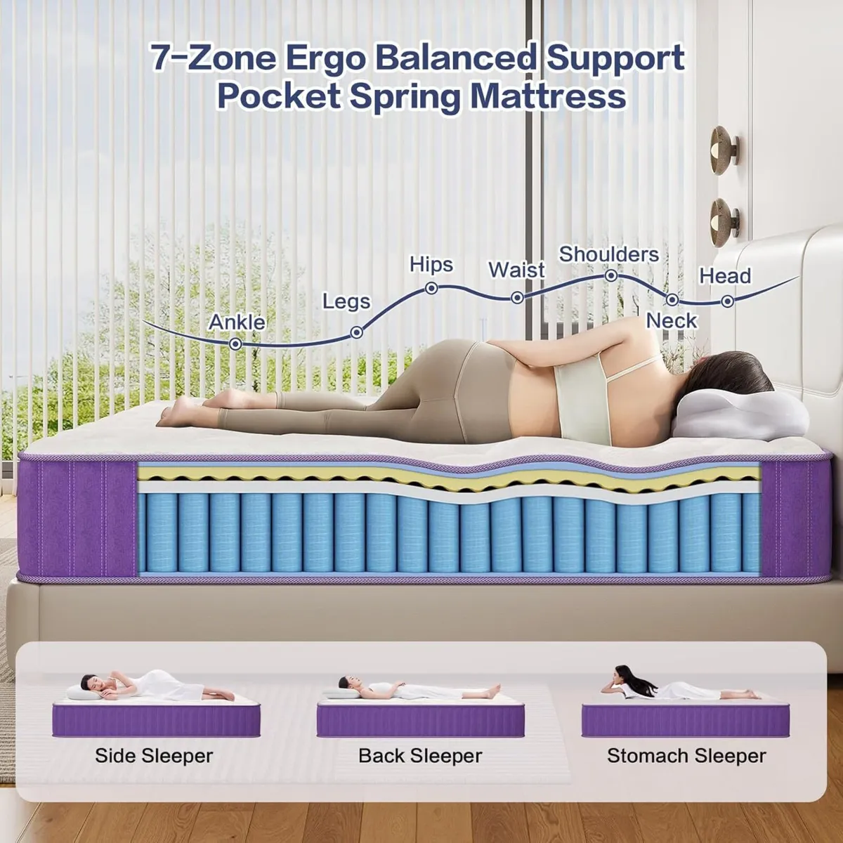 Single Mattress 3FT Hybrid Bed with Memory Foam - Image 4