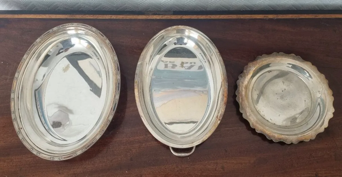 Collection of Silver Serving Dinnerware - Image 1