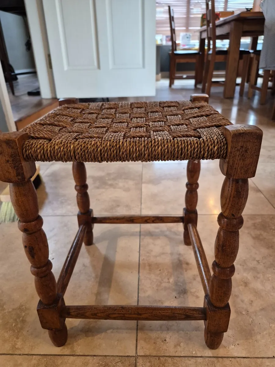 Four legged woven top stool - Image 1
