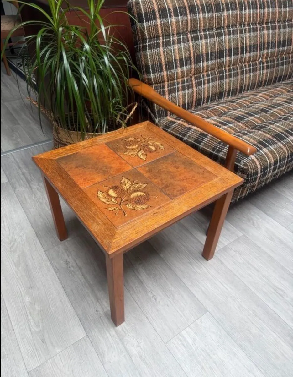 Mid Century Tiled Side Plant Table - Image 3